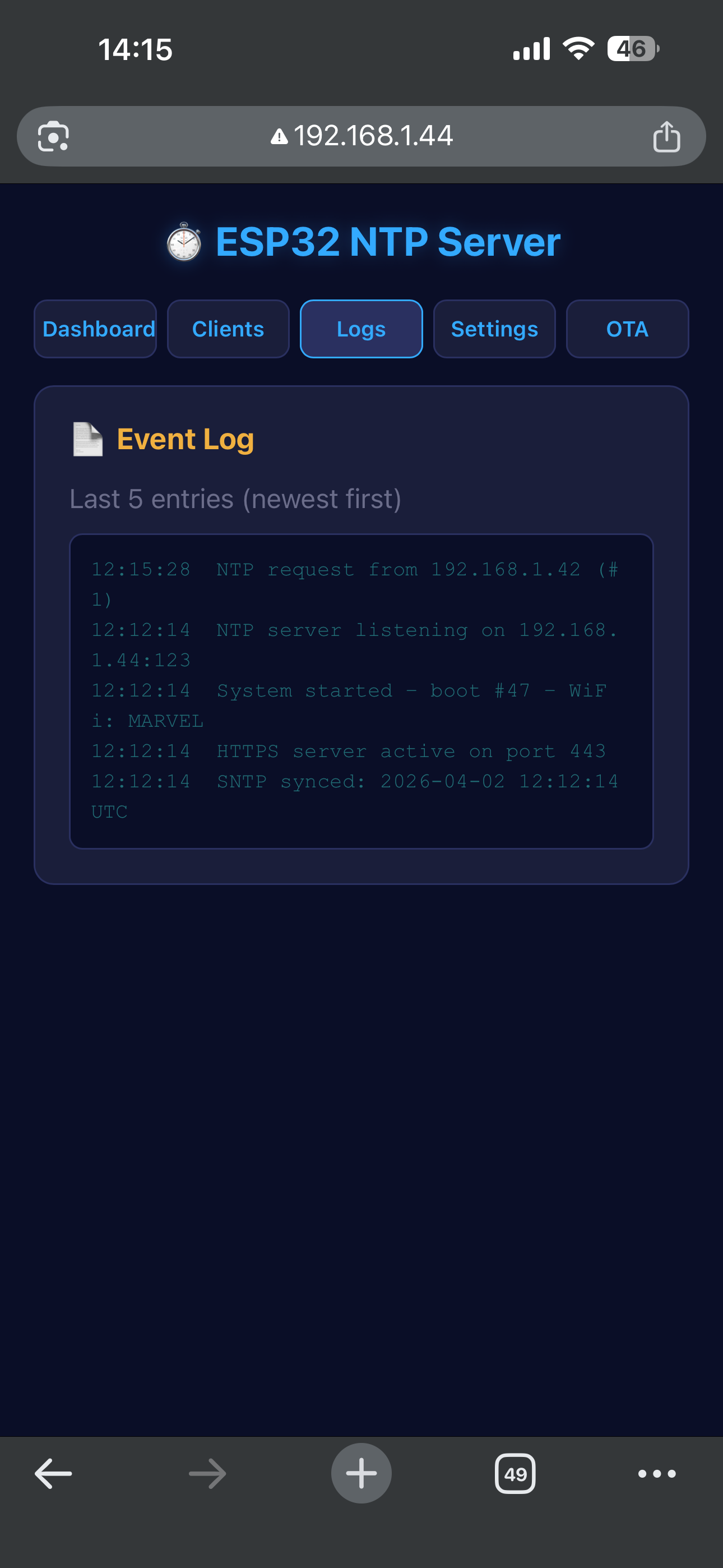 Event log
