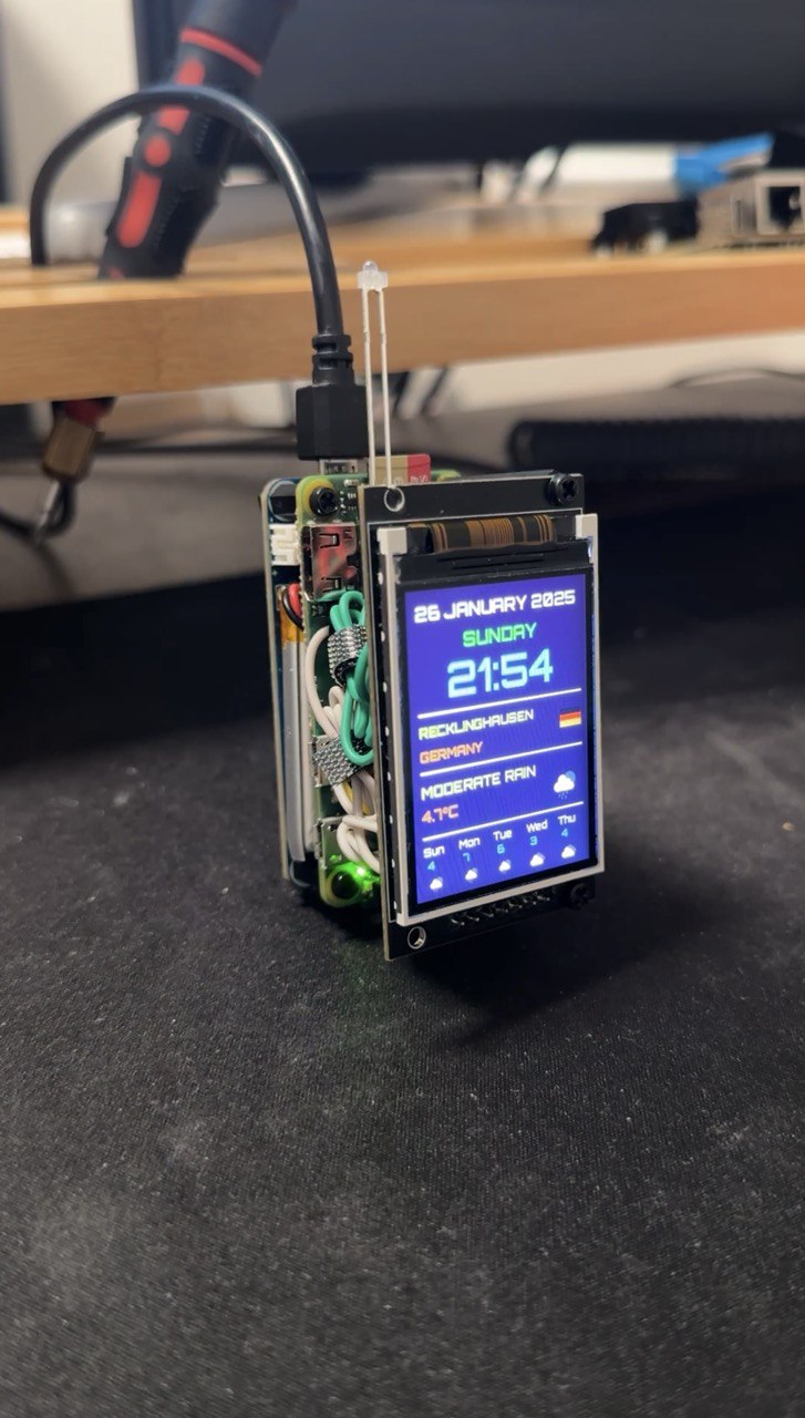 Close-up of the display